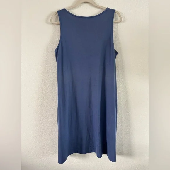wool& Camellia Merino Wool Tank Dress - Blue - Large - Picture 7 of 11